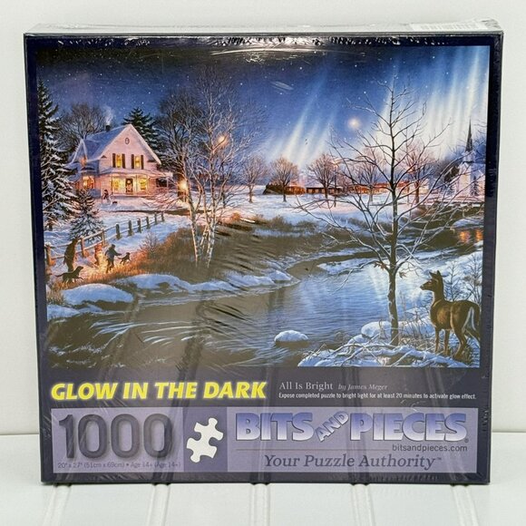 Bits and Pieces All is‎ Bright Glow in the Dark 1000 PC Puzzle 20 x 27 New - Picture 1 of 5